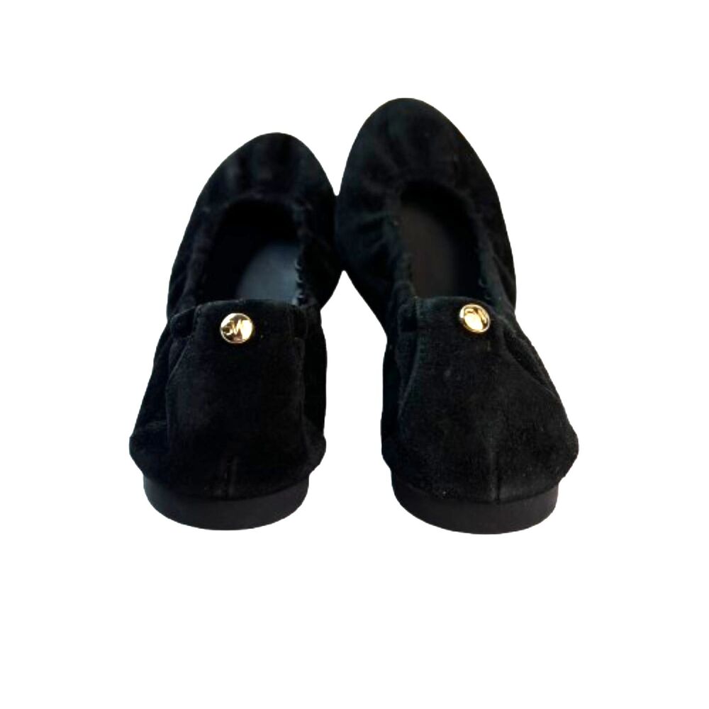 NWOB Stuart Weitzman Gabby Scrunch Black Suede Leather Flats Size US 6B - Picture 2 of 4